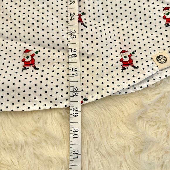 Free Planet Christmas Santa Dabbing Polka Dot Shirt Medium - Picture 8 of 11